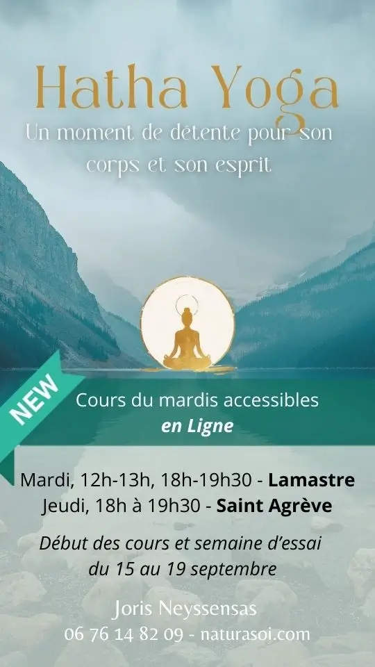 Flyer hatha cours de yoga lamastre et saint agrève 2025-2026